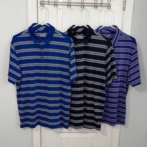 Men’s Large Under Armour Striped Polo Shirt Bundle